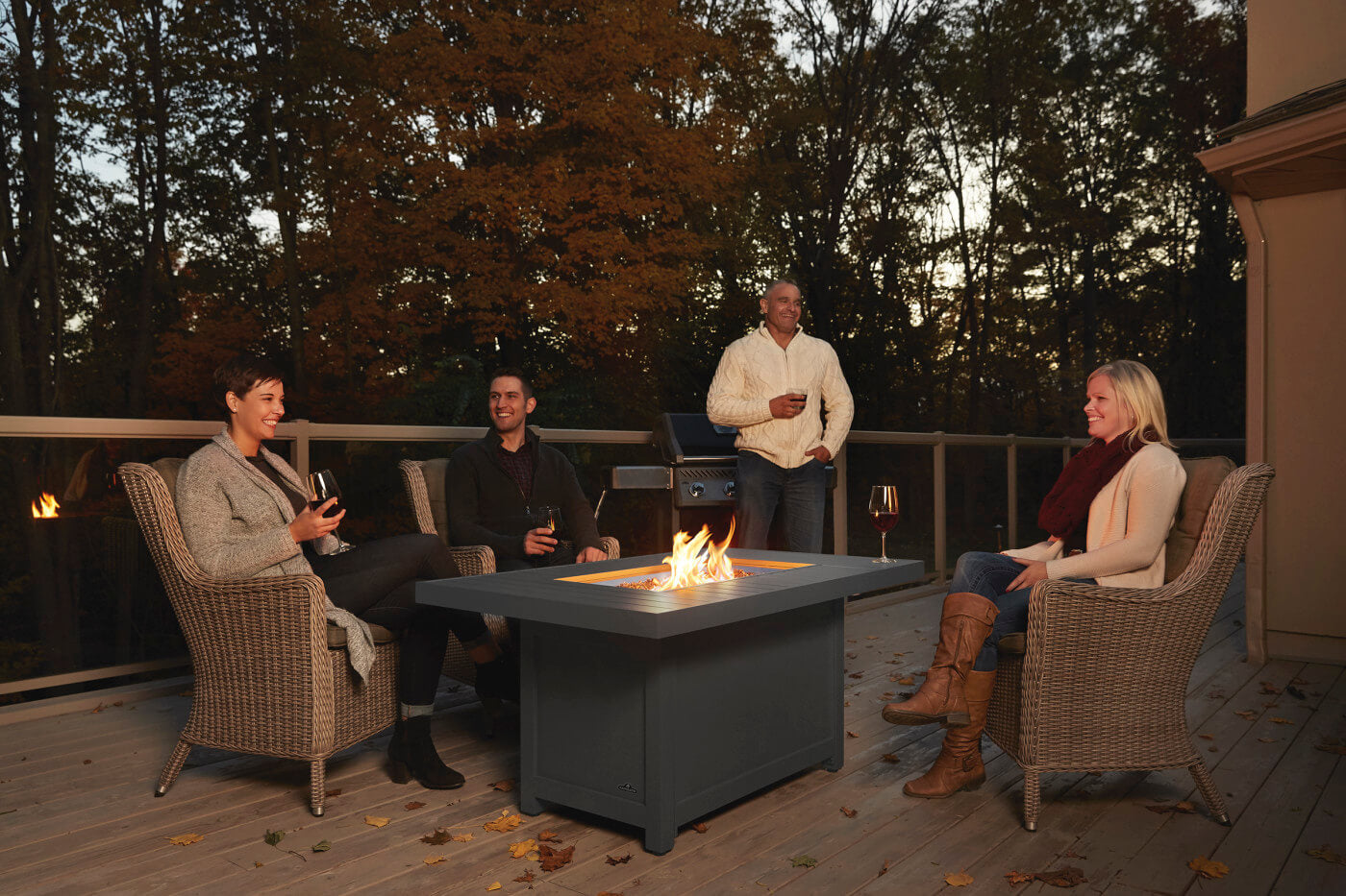 Patioflame Table - Elegant Patio Hamptons Rectangle Fire Table
