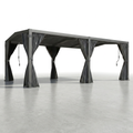 Aluminum Pergola Built for Year-Round Outdoor Living, Adjustable Rainproof Roof, Waterproof Curtains, 240 Sq Ft Coverage