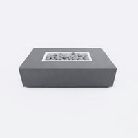 Fire Pit Table Designed for Year-Round Outdoor Entertainment, Concrete Construction, Wind Guard Spheres, Multi-Function