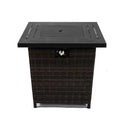 28 In. 40000BTU Wicker Square Fire Pit Table