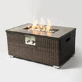 Propane Fire Pit Table Built for Year-Round Outdoor Gatherings, 40,000 BTU Auto-Ignition, Rattan Wicker Base