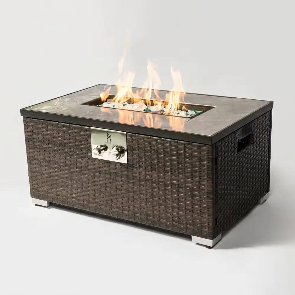 32 In. Propane Fire Pit Table, 40,000 BTU Auto-Ignition Gas Fire Table for outside Patio — Studio Shot