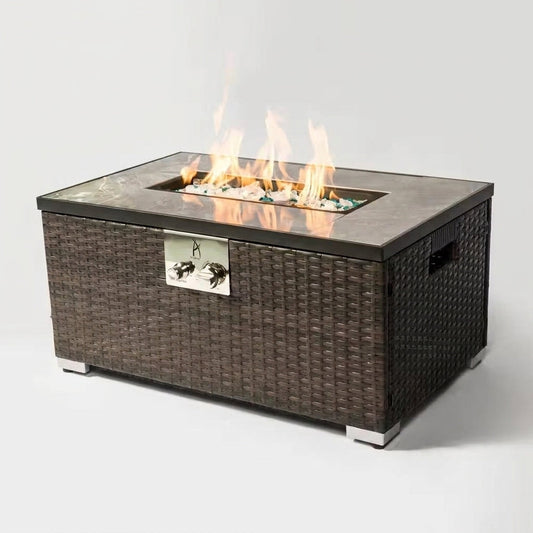 32 In. Propane Fire Pit Table, 40,000 BTU Auto-Ignition Gas Fire Table for outside Patio — Studio Shot