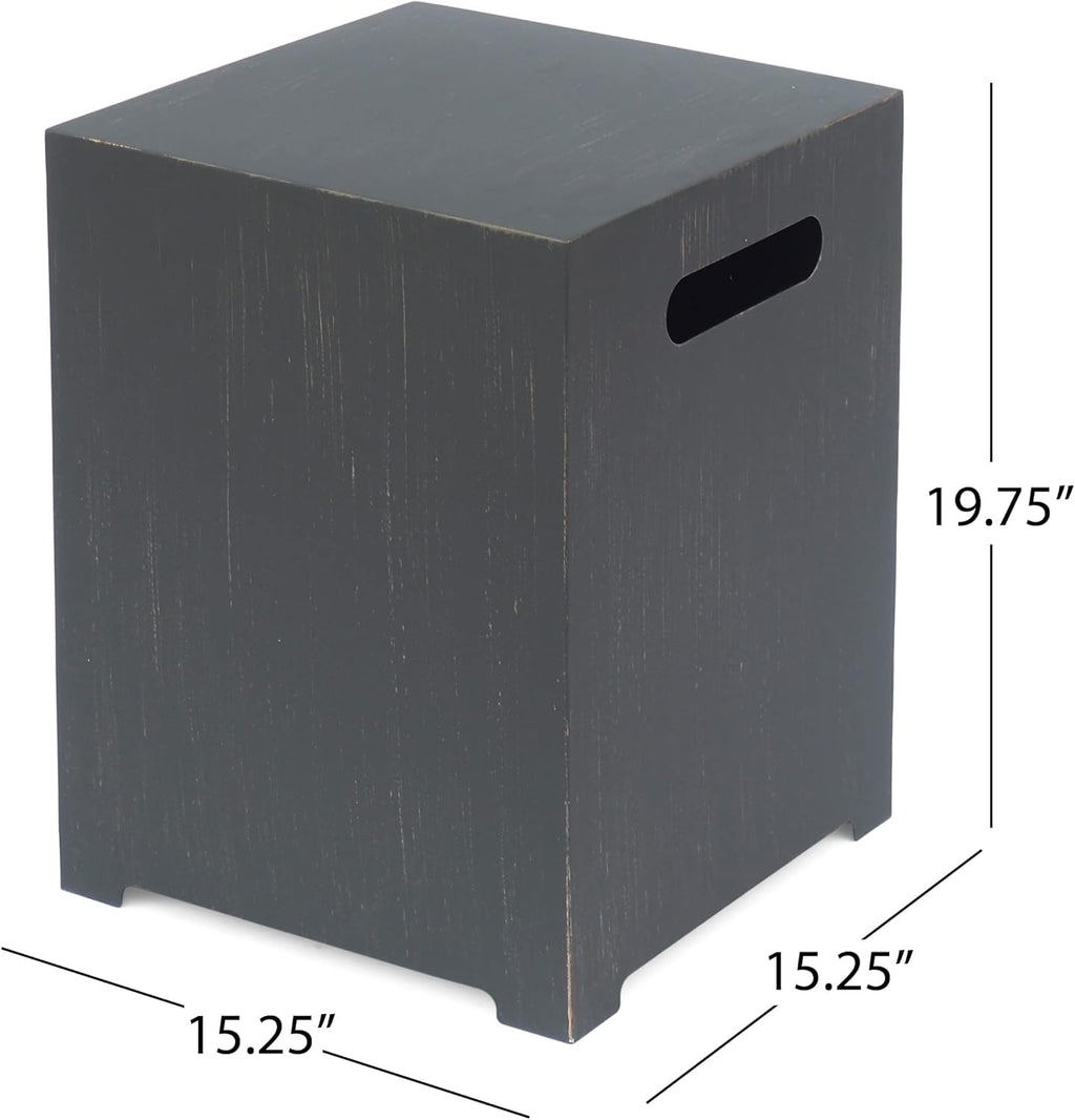 Welling Outdoor Rectangular Fire Pit with Tank Holder, Brushed Brown