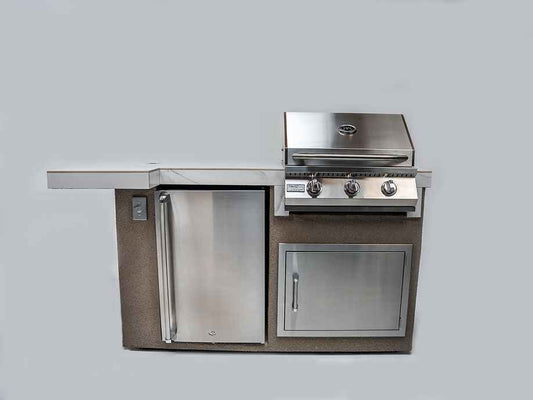 KoKoMo Mini Maui 6' Outdoor Kitchen Island, Compact BBQ Station with Seating