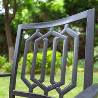Black 9-Piece Metal Outdoor Patio Dining Set with Slat Square Table and Fashion Stackable Chairs