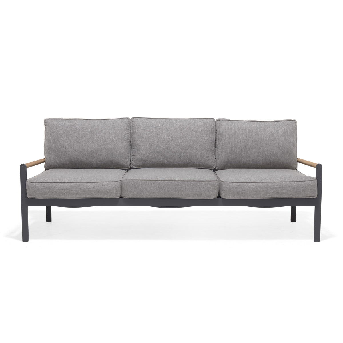 Amber Teak and Aluminum 3-Seater Sofa