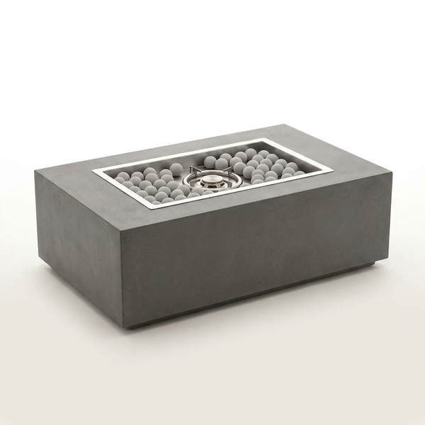 Concrete Fire Pit Table - Rectangular — Studio Shot
