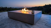 Concrete Fire Pit Table - Rectangular — Lifestyle