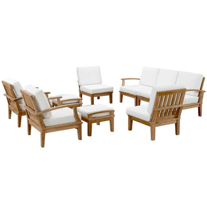 Elegant Patio Outdoor Lounge Set - Marina 9-Piece Teak Collection by Modway
