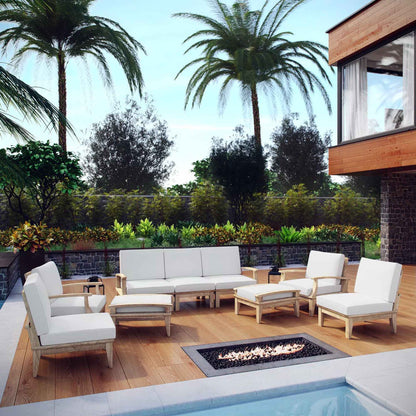 Elegant Patio Outdoor Lounge Set - Marina 9-Piece Teak Collection by Modway