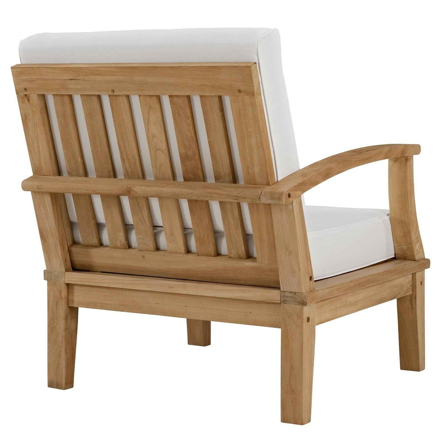 Modway Marina Outdoor Teak Patio Set with White Cushions, 10-Piece Collection by Patio Elegance