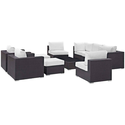 Elegant Patio Outdoor Sectional Set - 10-Piece Convene Lounge Set by Modway