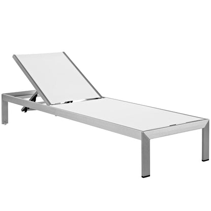 Modway Shore Outdoor Chaise Lounge Set, 6-Piece Aluminum Patio Collection