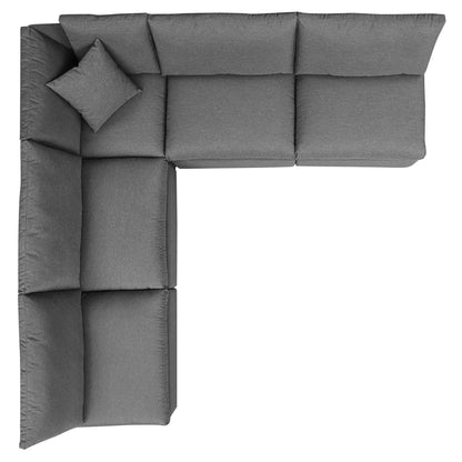 Elegant Patio Outdoor Sectional Sofa Set by Modway, Stylish 5-Piece Furniture for Patios