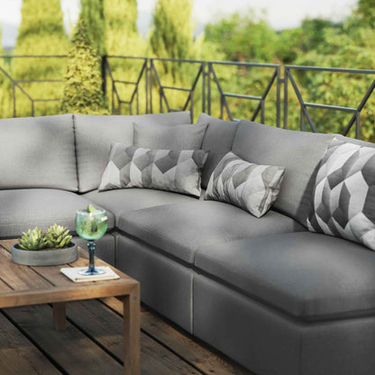 Elegant Patio Outdoor Sectional Sofa Set by Modway, Stylish 5-Piece Furniture for Patios