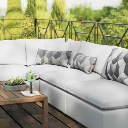 Elegant Patio Outdoor Sectional Sofa Set by Modway, Stylish 5-Piece Furniture for Patios