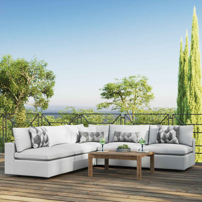 Elegant Patio Outdoor Sectional Sofa Set by Modway, Stylish 5-Piece Furniture for Patios