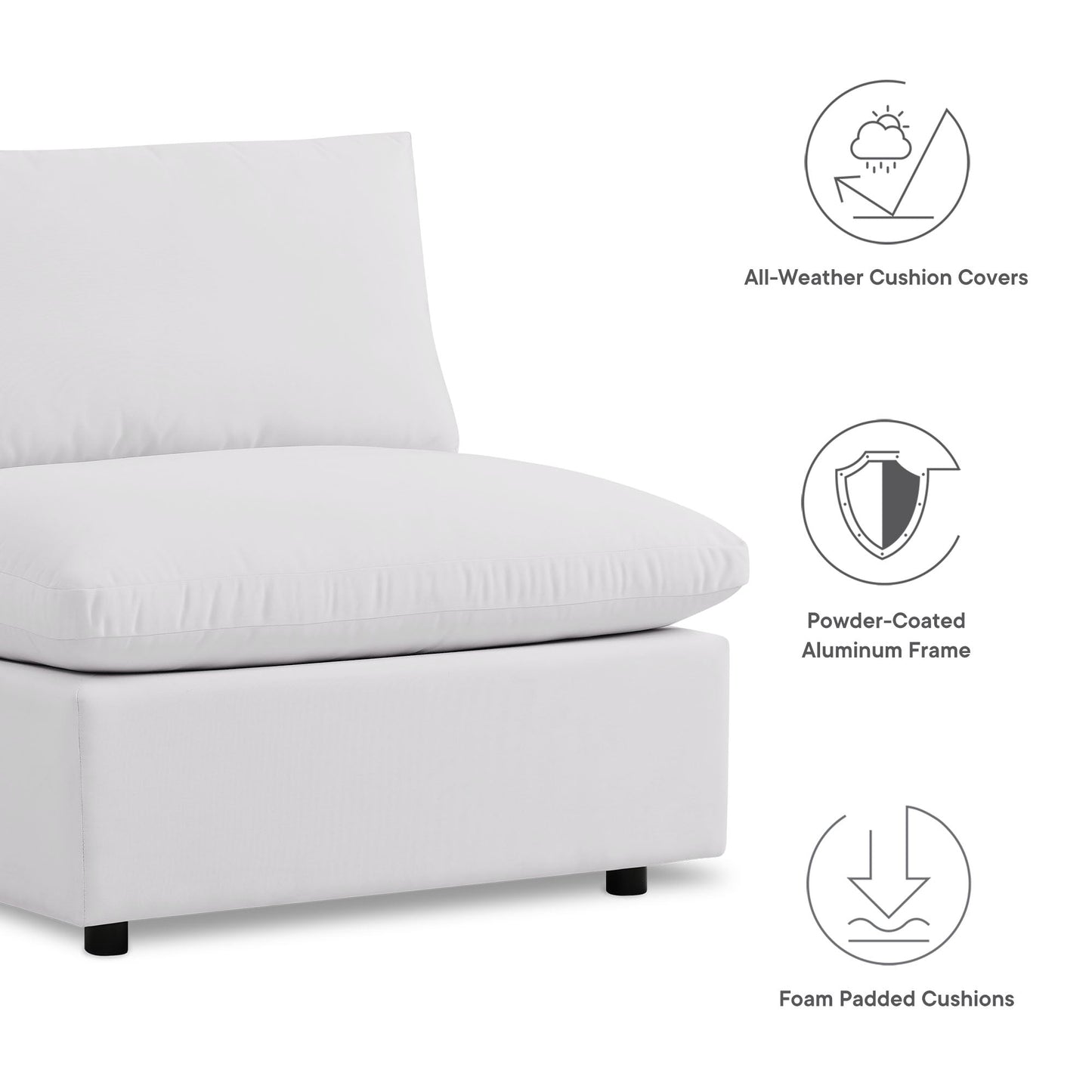 Elegant Patio Outdoor Sectional Sofa Set by Modway, Stylish 5-Piece Furniture for Patios