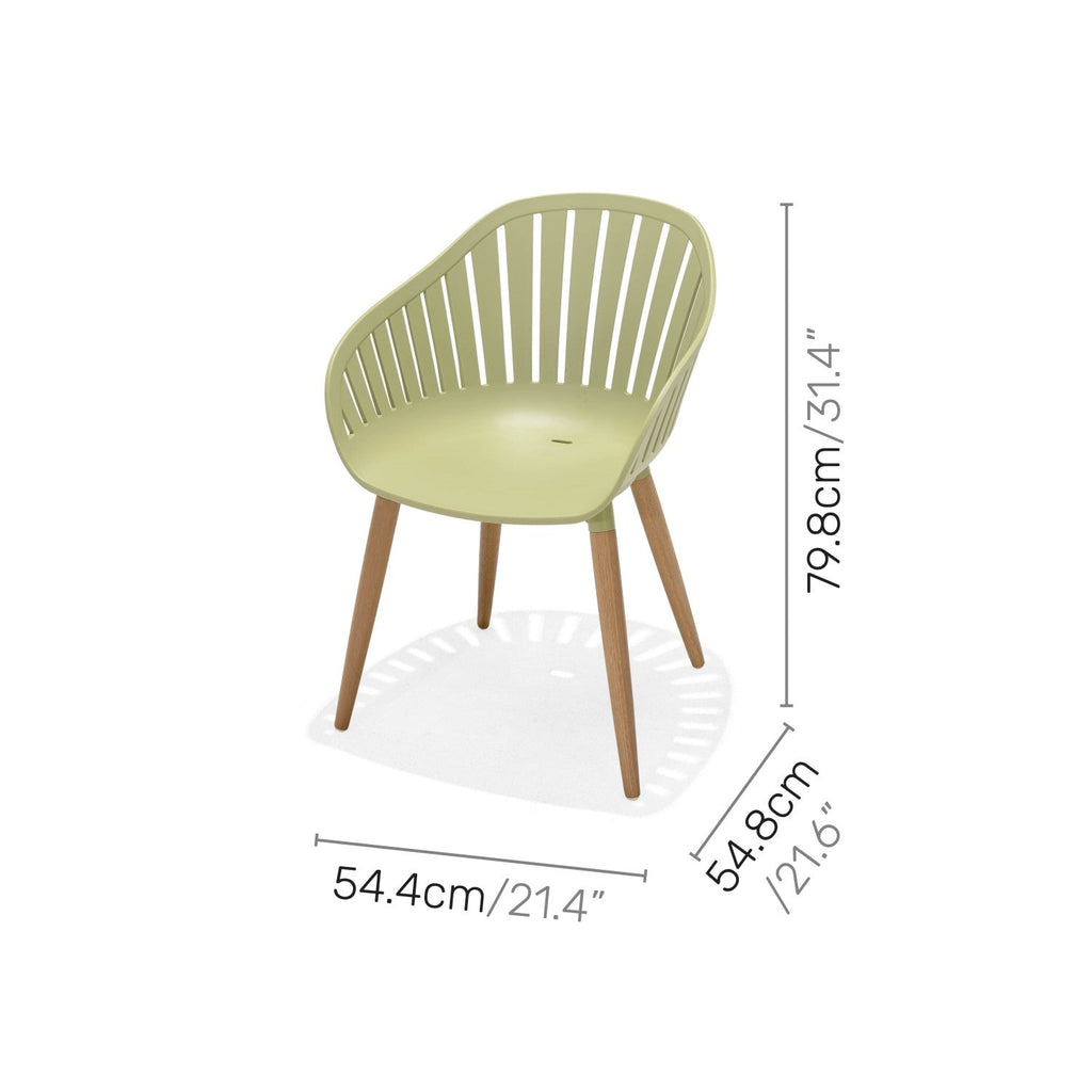 Nassau 5 Piece Square Dining Set, Sage Green Social Plastic®