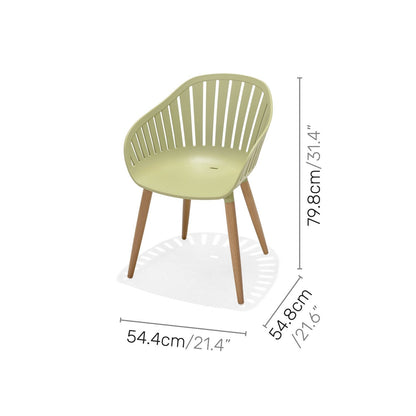 Nassau 5 Piece Square Dining Set, Sage Green Social Plastic®