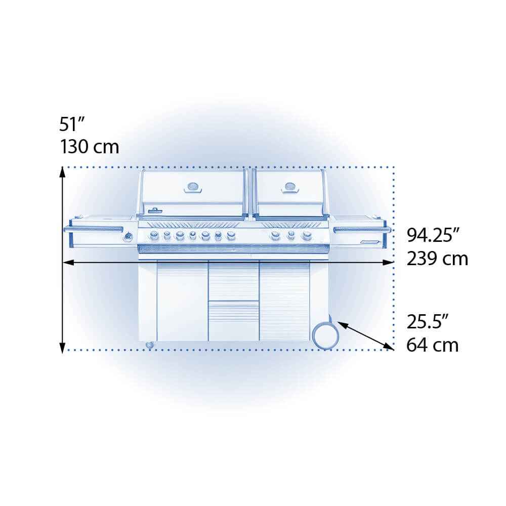 Elegant Patio Gas Grill Prestige PRO 825 RSBI with Power Side Burner and Infrared Features