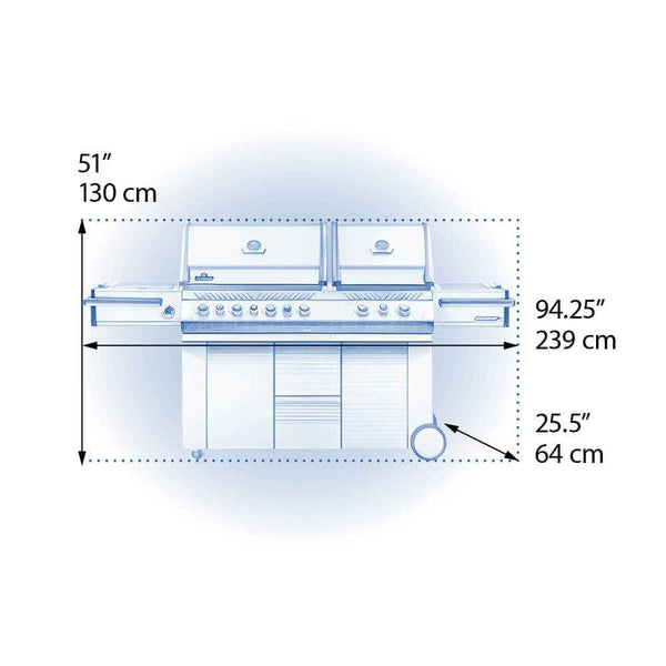 Elegant Patio Gas Grill Prestige PRO 825 RSBI with Power Side Burner and Infrared Features