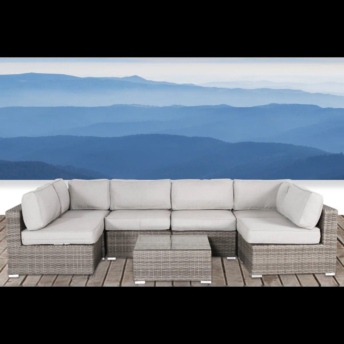 Outdoor Wicker Seating Group With Cushions